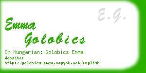 emma golobics business card